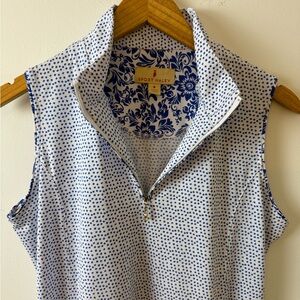 Sport Haley Blue & White Sleeveless Zip Golf Dress | Size M, or pickleball